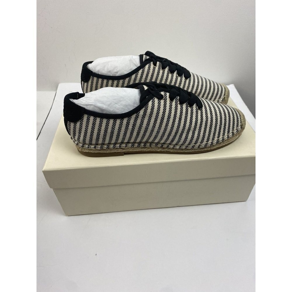 JOIE Womens Corston Striped Espadrille Sneakers‎ 36.5 NEW Black Ivory Sz 6